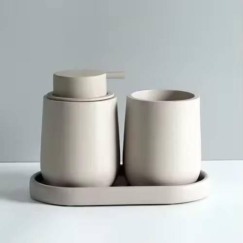 Home Essentials Bathroom Accessories - ขวดโลชั่นเรซิ่น แก้วน้ำยาบ้วนปาก ถาด ของตกแต่งบ้าน อุปกรณ์ห้องน้ำ อุปกรณ์ครัว