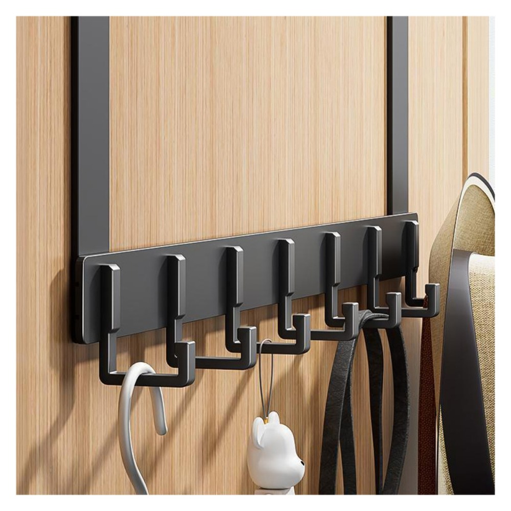 Tiny Home Bathroom Kitchen - ตะขอเก็บของเหนือประตู 6 ตะขอเสื้อผ้าหมวกผ้าเช็ดตัวแขวน Home Organizer Rack