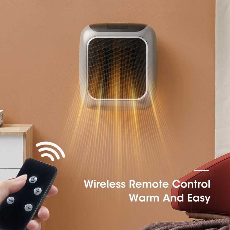 Home Bathroom Exhaust Fan - เครื่องทำความร้อนเซรามิก PTC แบบติดผนังตั้งโต๊ะแบบพกพาพร้อมรีโมทคอนโทรลสำหรับห้องน้ำโฮมออฟฟิศพัดลมทำความร้อนอย่างรวดเร็ว