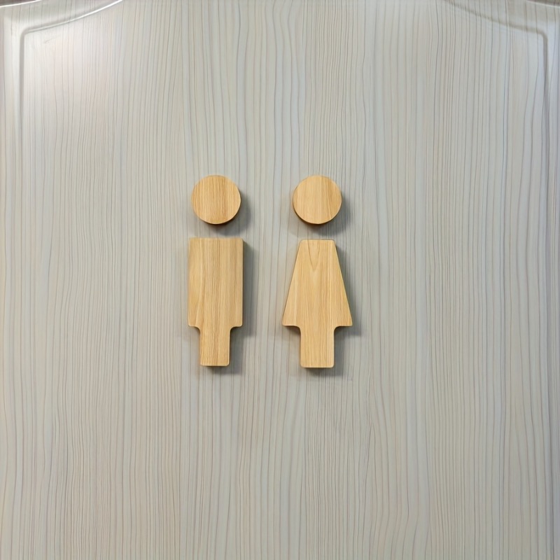 Home Bathroom Signs - ป้ายห้องน้ําไม้ 2 ชิ้นสําหรับประตูห้องน้ําชายและหญิงเหมาะสําหรับบ้านและสํานักงานอุปกรณ์ห้องน้ํา