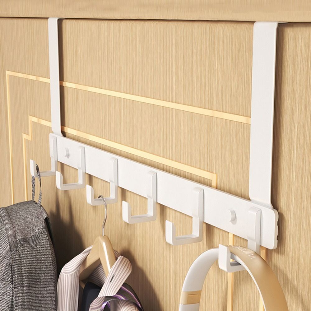 Tiny Home Bathroom Kitchen - ตะขอเหนือประตู 6 ตะขอเสื้อผ้าหมวกผ้าเช็ดตัวแขวนห้องน้ําOrganizer Rackประตูแขวนผู้ถืออุปกรณ์ครัวหน้าแรก