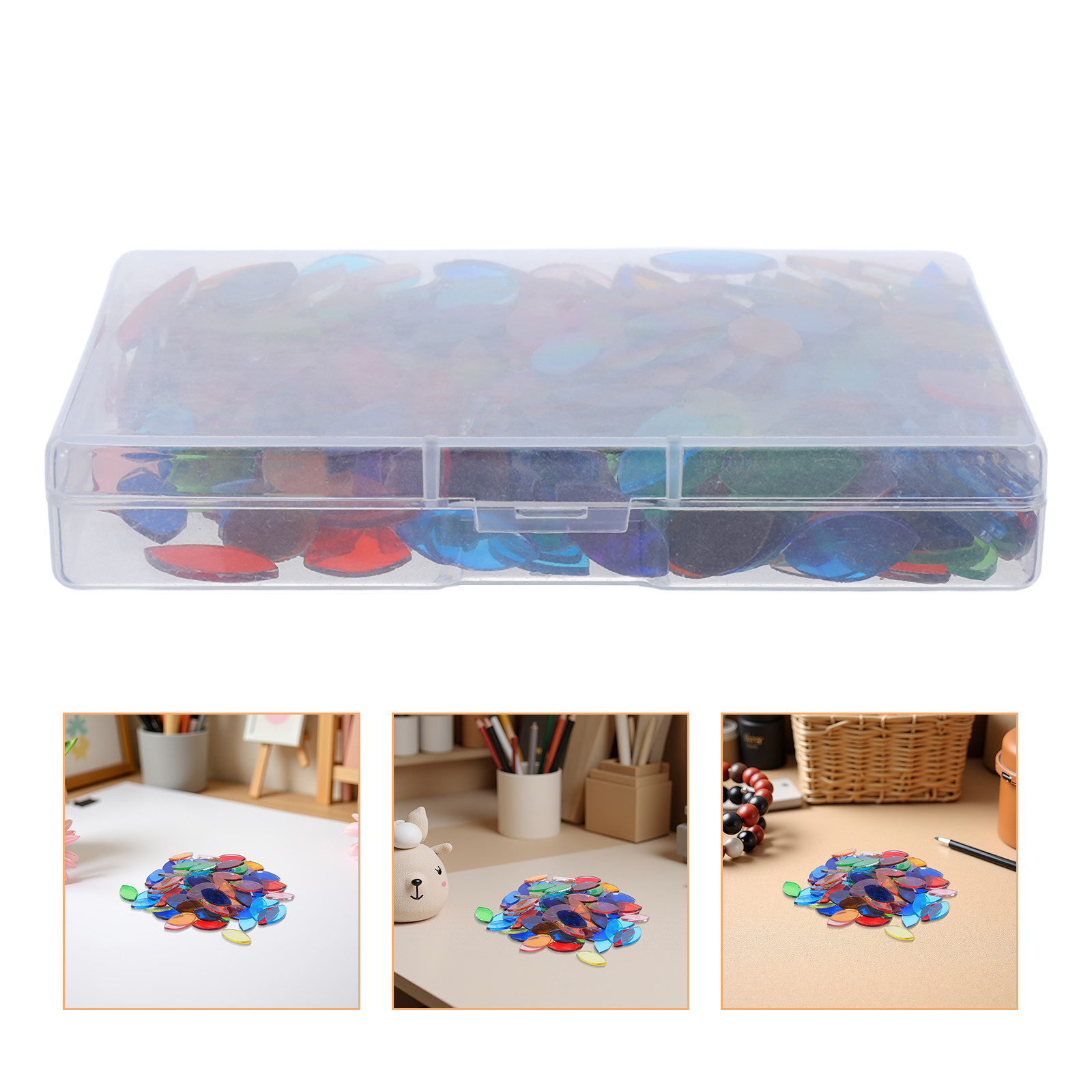 Home Bathroom Glass - กระเบื้องโมเสคแก้วรูปใบไม้ 443 ชิ้น ชิ้นส่วนสีสันหลากหลาย สำหรับงาน DIY