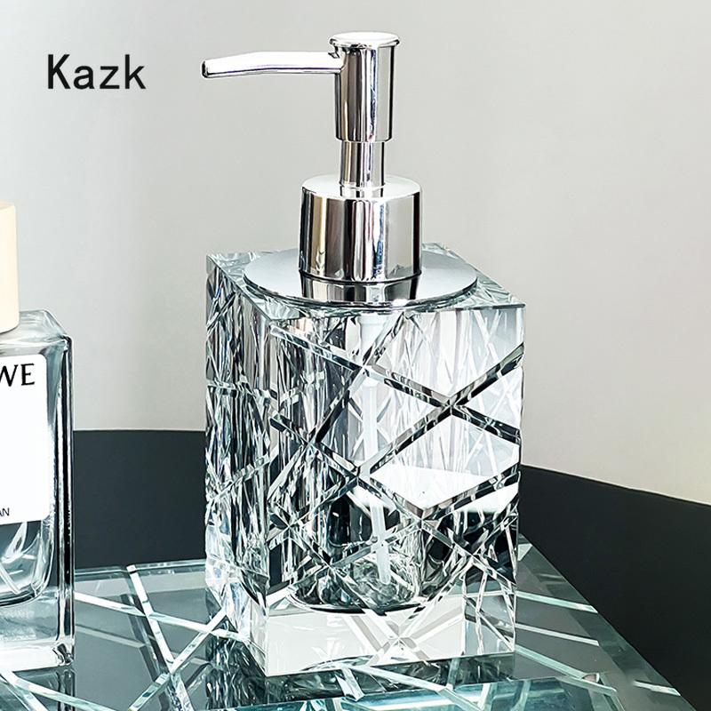 Home Bathroom Glass - ขวดแก้วใส่แชมพูคริสตัลสำหรับห้องน้ำอุปกรณ์เสริมสำหรับขวดแชมพูขวดสบู่ขั้นสูงสำหรับบ้านหรูหรา
