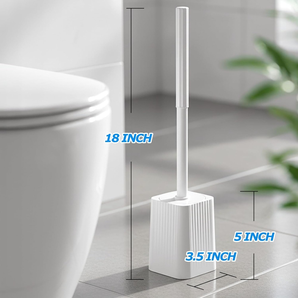 Home Essentials Bathroom Accessories - ชุดแปรงและที่วางแปรงขัดโถสุขภัณฑ์พร้อมด้ามจับตามหลักสรีรศาสตร์ อุปกรณ์ทำความสะอาดห้องน้ำ ของใช้จำเป็นในบ้าน อุปกรณ์ตกแต่ง