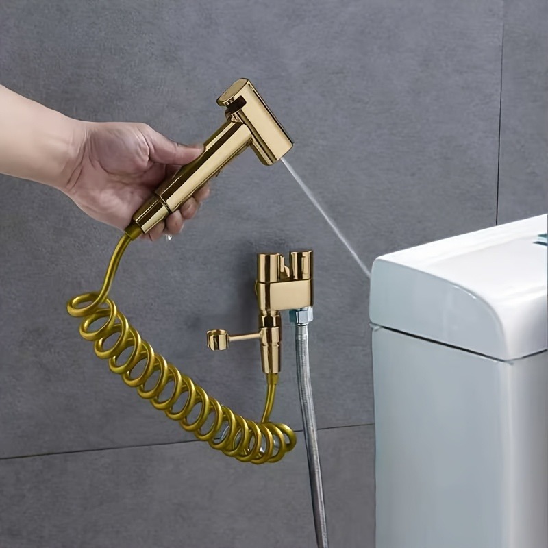 Home Bathroom Urinal - ปืนฉีดน้ำทำความสะอาดโถสุขภัณฑ์แบบมือถือ สแตนเลส 1 ชิ้น สำหรับใช้ในห้องน้ำ