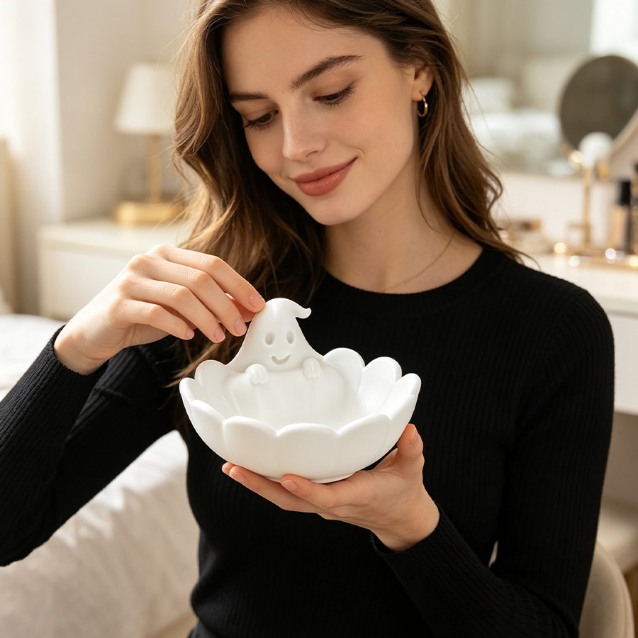 ถาดเก็บเครื่องประดับรูปผีสีขาว - Home Essentials Bathroom Accessories บทวิจารณ์และราคา