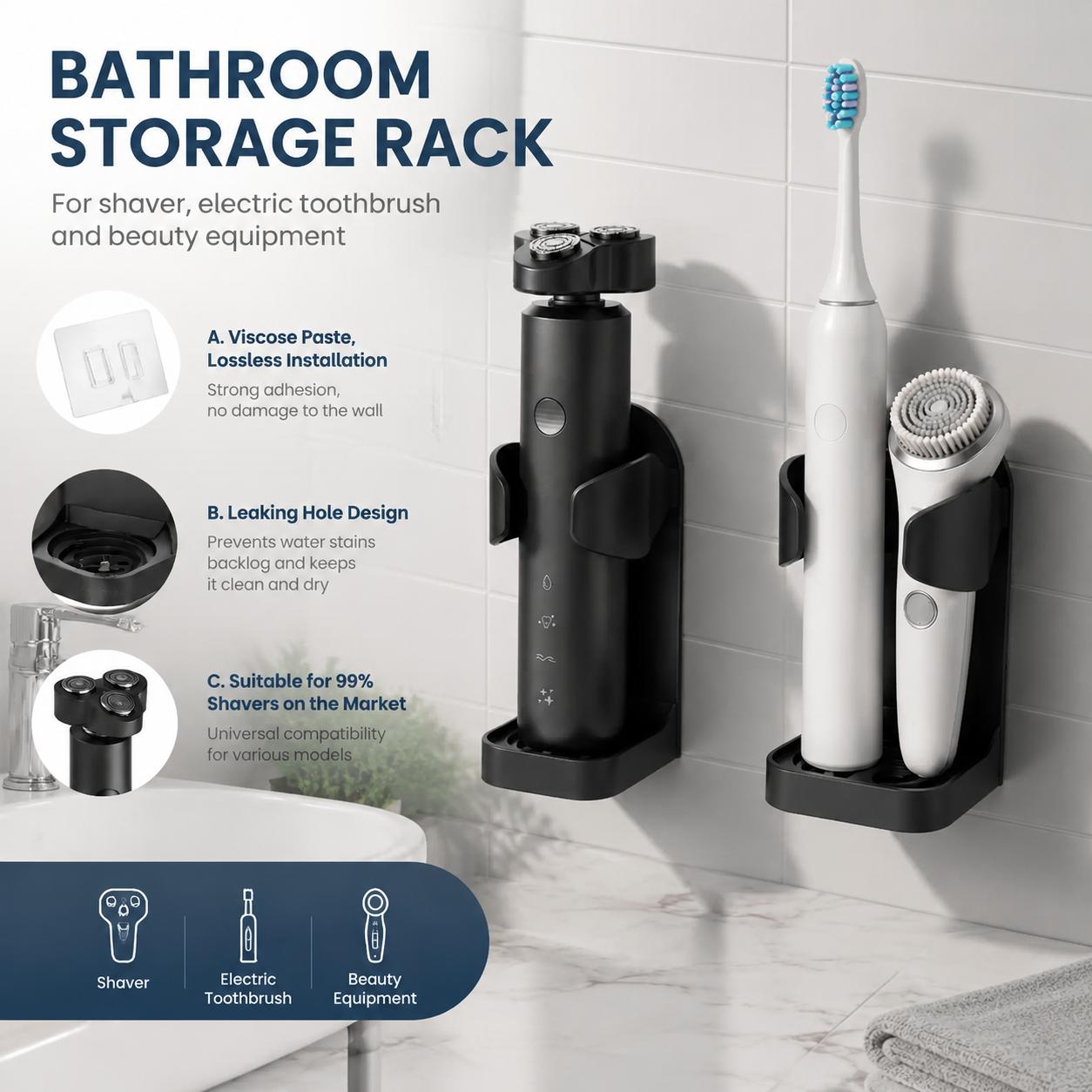 ที่วางแปรงสีฟันแบบติดผนัง กันน - Home Essentials Bathroom Accessories บทวิจารณ์และราคา