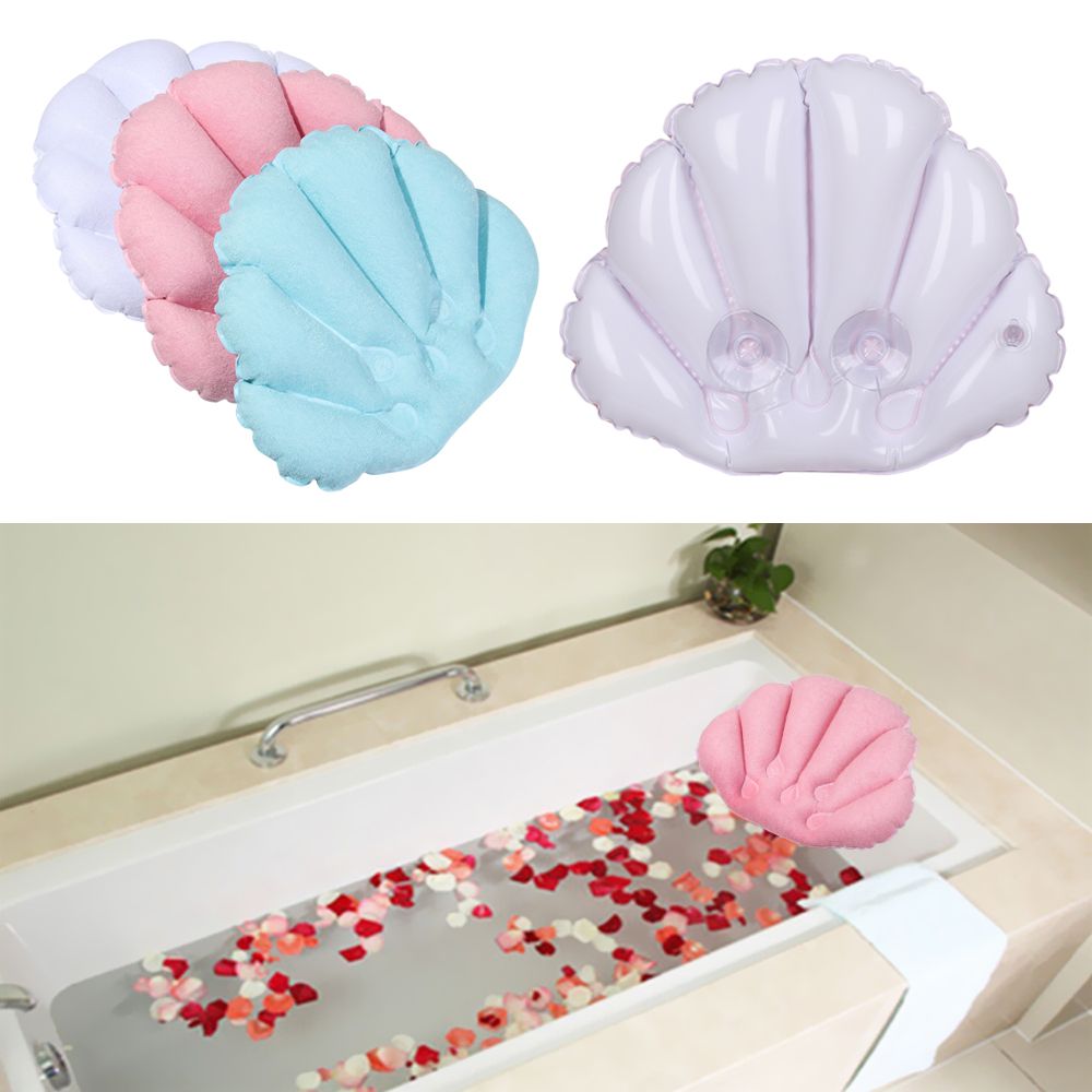 หมอนรองอาบน้ำแบบเป่าลมพร้อมจุก - Bathtub Pillow Inflatable บทวิจารณ์และราคา