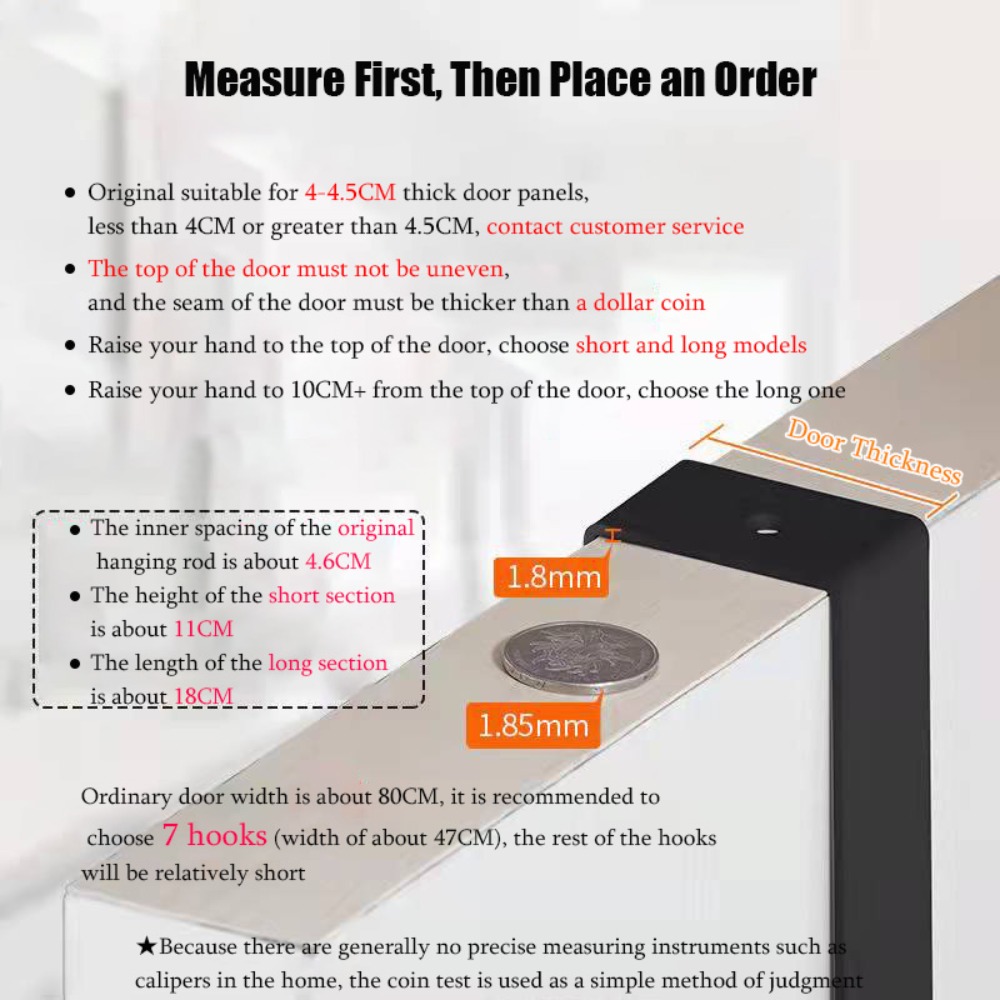 ตะขอเหนือประตู 6 ตะขอเสื้อผ้าห - Tiny Home Bathroom Kitchen บทวิจารณ์และราคา