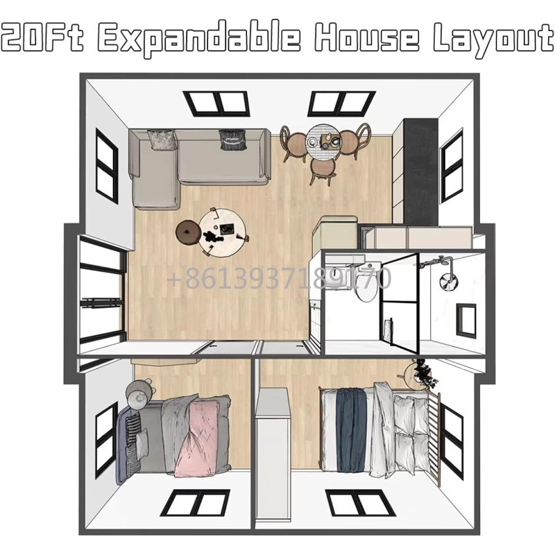 บ้านขนาดเล็ก 20 ฟุต 2 ห้องนอน  - Tiny Home Bathroom Kitchen บทวิจารณ์และราคา