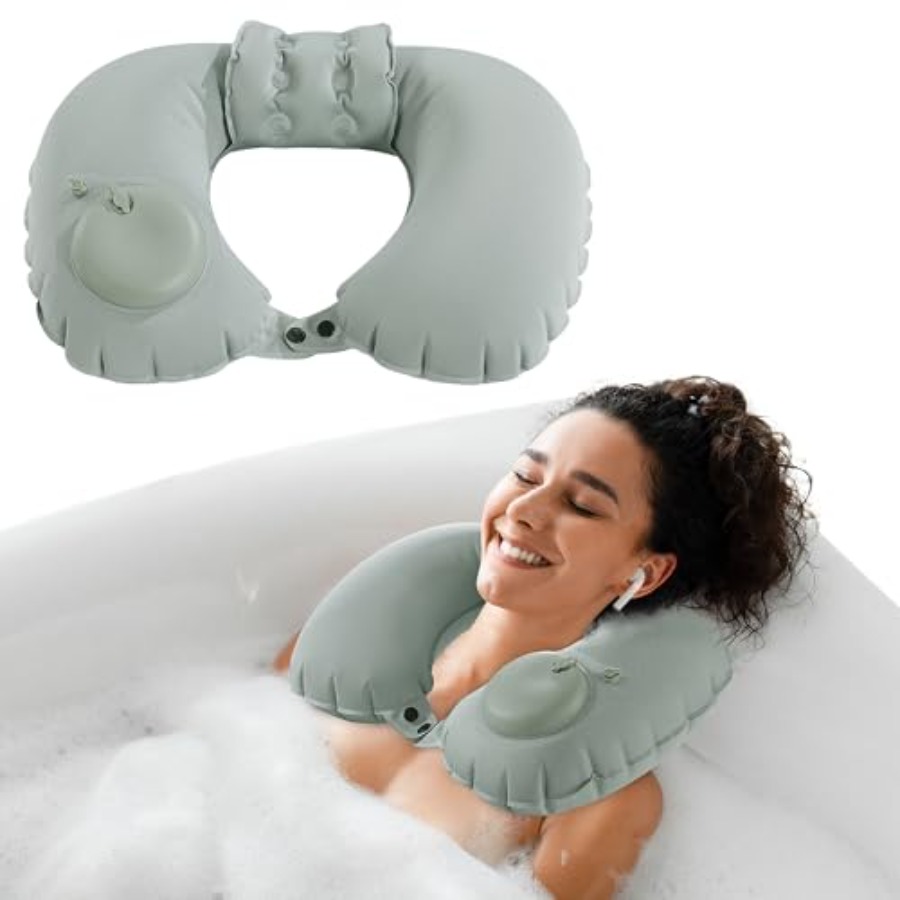 หมอนรองคอเป่าลมสำหรับอ่างอาบน้ - Bathtub Pillow Inflatable บทวิจารณ์และราคา