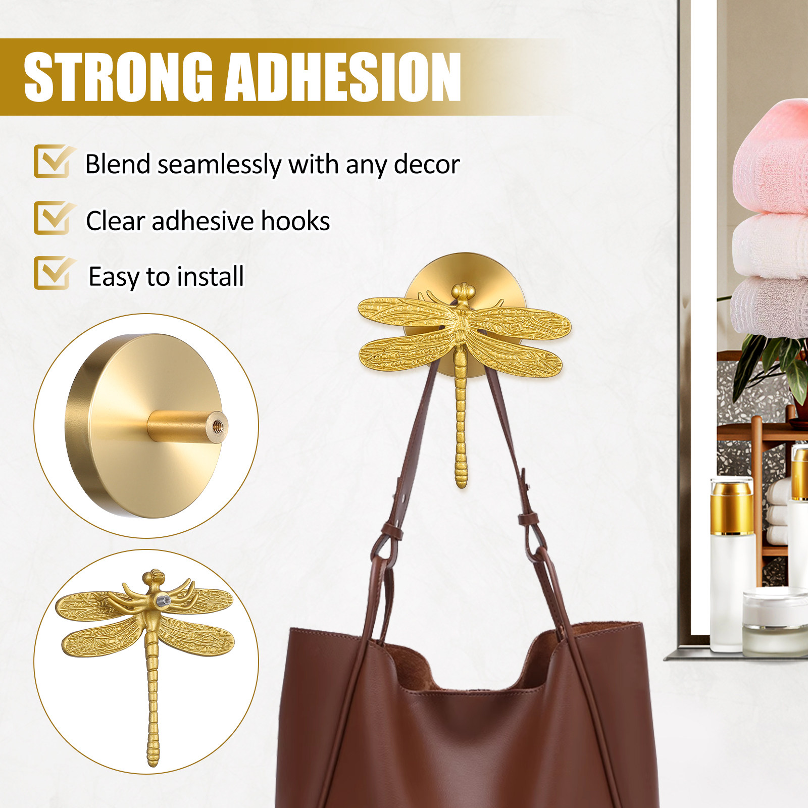 ตะขอแขวนเสื้อติดผนัง ดีไซน์ทอง - Home Design Bathroom บทวิจารณ์และราคา