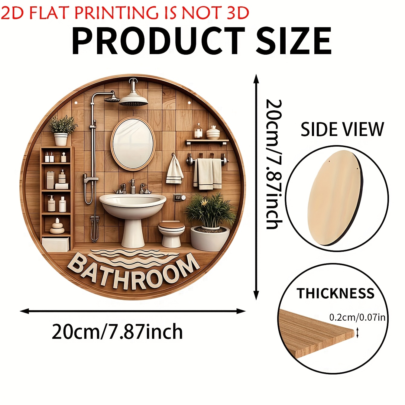 ป้ายไม้ตกแต่งห้องน้ำรูปทรงกลมแ - Home One Bathroom บทวิจารณ์และราคา