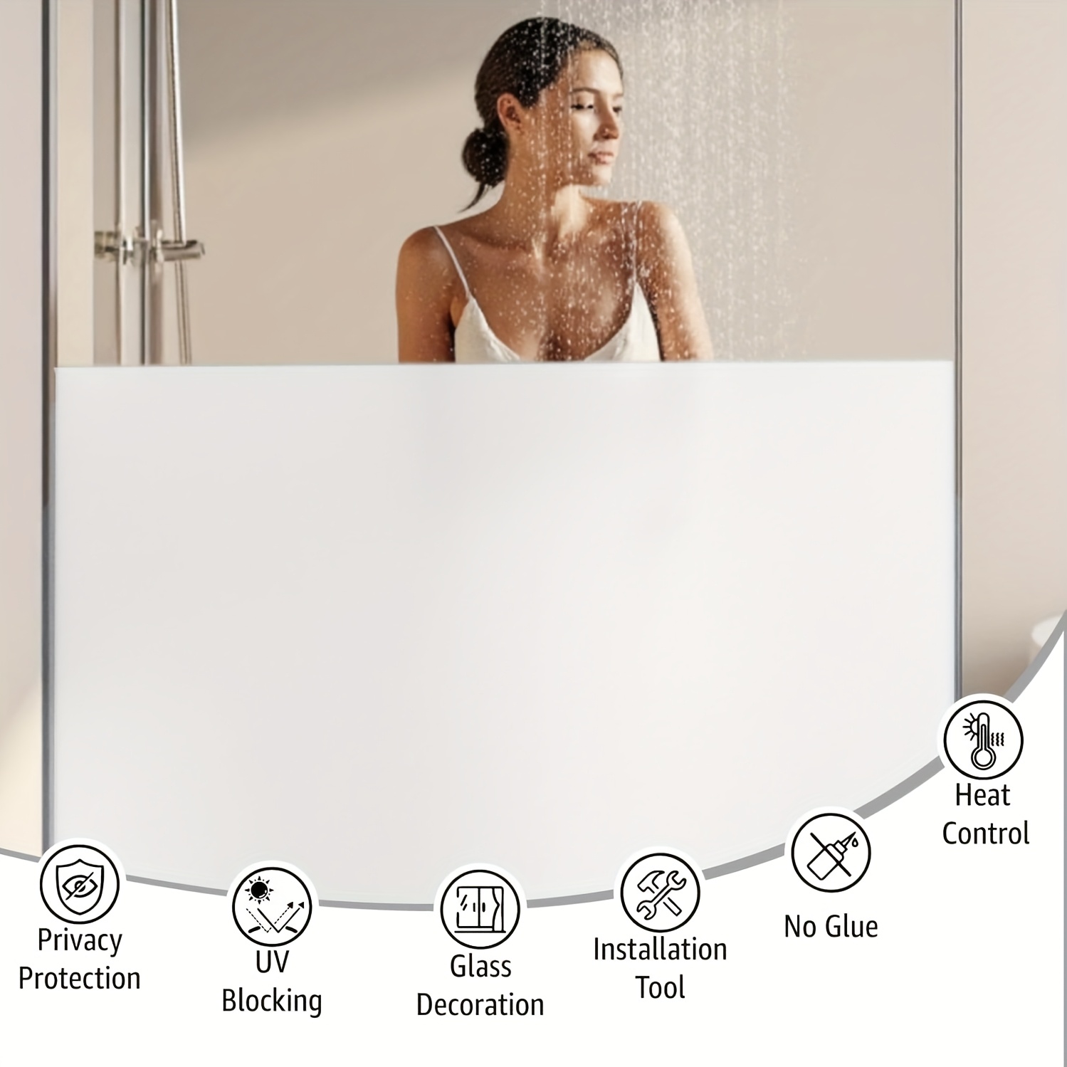 ฟิล์มติดกระจกกันมองเห็นสีขาวแบ - Home Bathroom Glass บทวิจารณ์และราคา