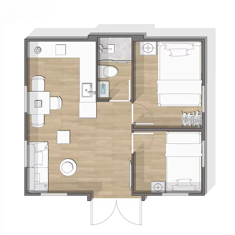 บ้านสำเร็จรูปหรูหราแบบขยายได้  - Tiny Home Bathroom Kitchen บทวิจารณ์และราคา