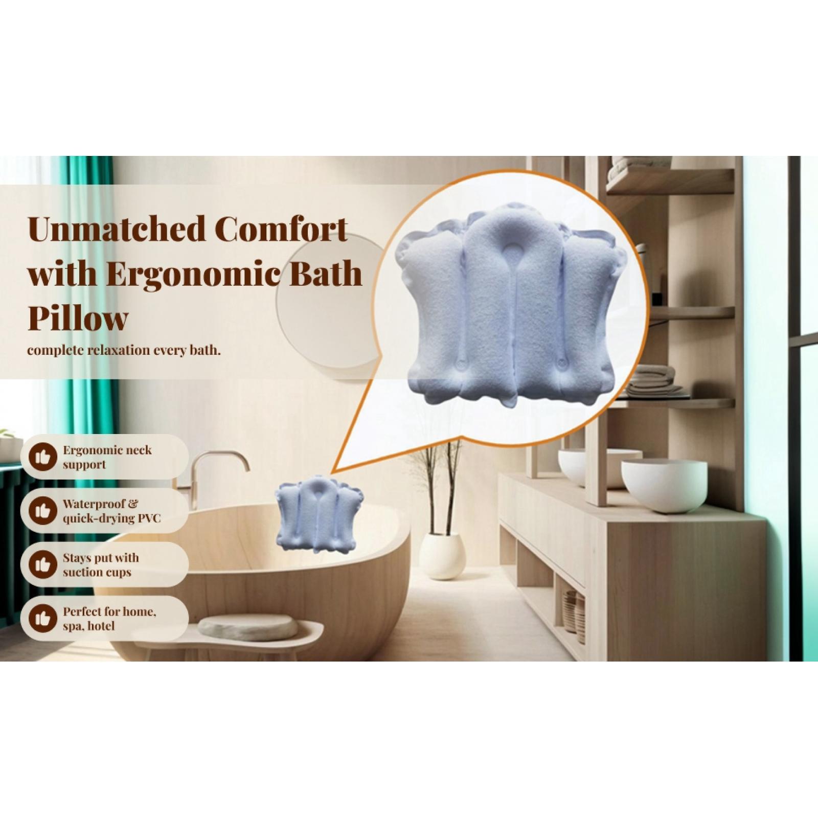 หมอนรองคอสำหรับอาบน้ำแบบเป่าลม - Bathtub Pillow Inflatable บทวิจารณ์และราคา