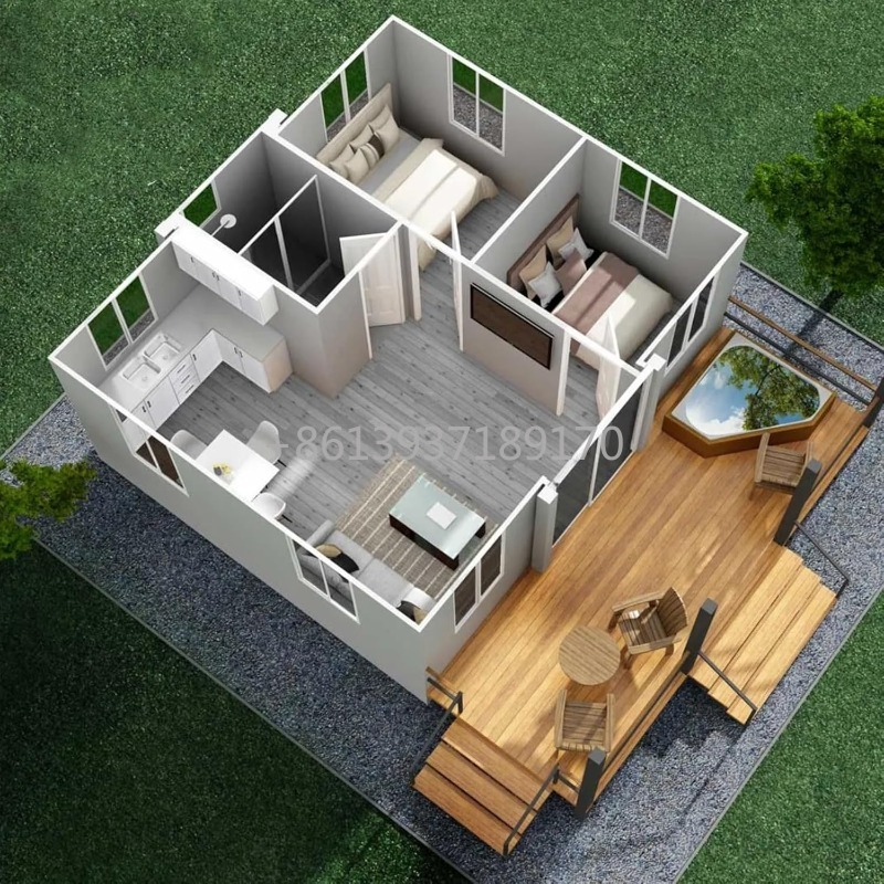 บ้านคอนเทนเนอร์พับได้ขนาด 20 ฟ - Tiny Home Bathroom Kitchen บทวิจารณ์และราคา