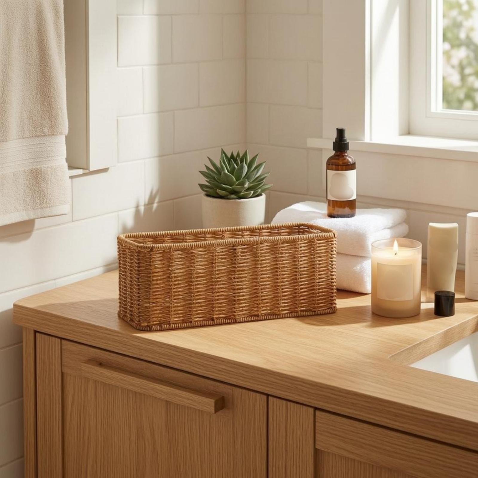 ตะกร้าเก็บของในห้องน้ำทำจากพลา - Home Essentials Bathroom Accessories บทวิจารณ์และราคา